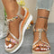 Contrast Woven Wedge Sandals