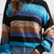 Contrast Striped Round Neck Drop Shoulder Sweater