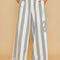 Umgee Peace Sign Patch Striped Wide Leg Pants