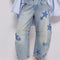 Contrast Star Wide Leg Jeans