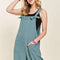 ADORA Knotted Wide Strap Wide Leg Overalls