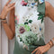 Tied Flower Printed Mock Neck Top