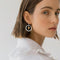 Brass Contrast Cross Dangle Earrings