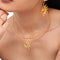 18K Gold-Plated Sun Necklace and Earrings 2 Piece Jewelry Set